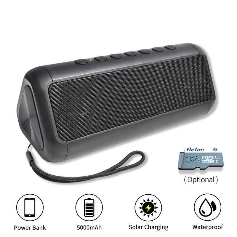 Waterproof Bluetooth Speaker Portable Column Wireless Stereo Music Box Solar Power Bank Boombox MP3 Loudspeaker Outdoor Speakers