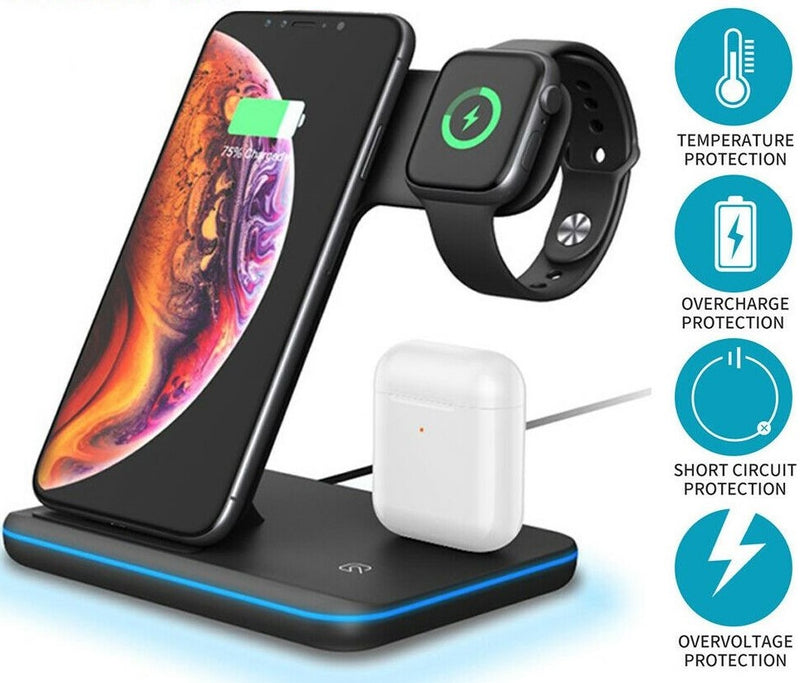 NEW!! 3 in 1 Charger Wireless iPhone 6 and up and Android Airpods Smart Watch