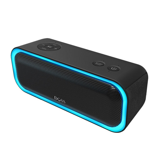 Wireless Bluetooth Speaker 2*10 Drivers with Flashing LED Light Enhanced Bass Stereo Sound IPX5 Waterproof