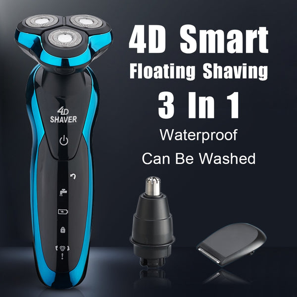 4D Electric Razor Shaver Beard Nose Trimmer Trimer Machine for Shaving Machine for Men Barbeador Rechargeable Wet Dry Waterproof