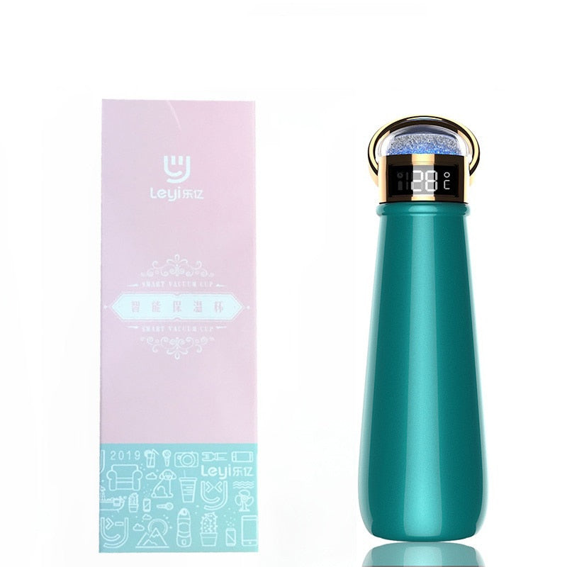 LCD Sports Bottle Digital Stainless Steel Smart Water Bottle Thermal Vacuum Insulated