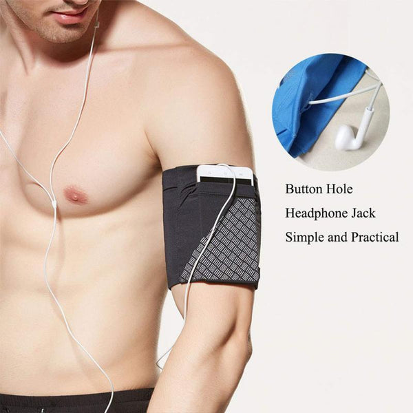 Women Men Practical Anti Slip Exercise Side Pocket Stretch Workout Phone Pouch Gym Armband Elastic Fitness Holder Sports Running