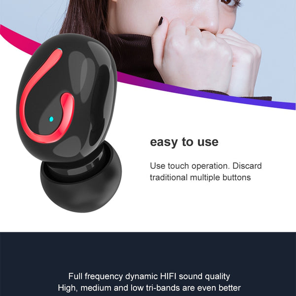 5.0 Bluetooth Headset 6D Stereo Wireless Bluetooth Headset In-ear PX7 Waterproof Headphones LED Smart Mobile Power