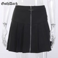 Hot Goth Dark Gothic Vintage Punk Black Skirts For Women Pleated Skirt Emo Egirl Punk Grunge Chic