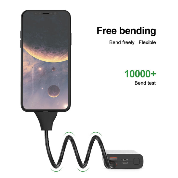 Lazy Fast Charging Flexible USB Cable Stand Data Cable For Samsung Sony Type C Android Phone
