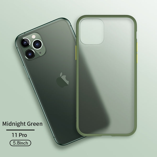 Protective Phone case  for iphone 11 11pro Shockproof phone cover for iphone 11 pro max black  green tempered glass case
