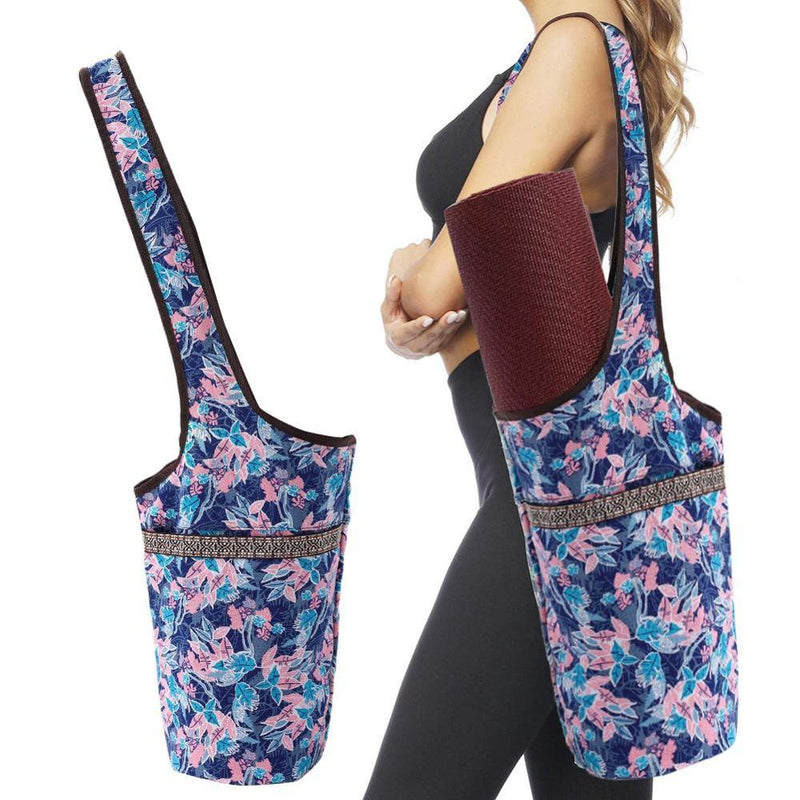 Yoga Mat Canvas Backpack With Large Size Zipper Pocket