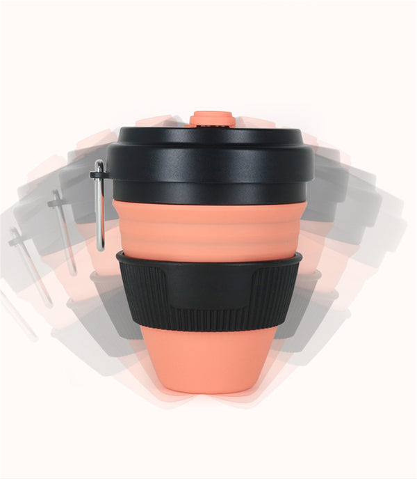 450ml Folding Silicone Cup Mugs Portable Silicone Telescopic Drinking Collapsible Silica Coffee Cup With Lids Travel by ACEBON