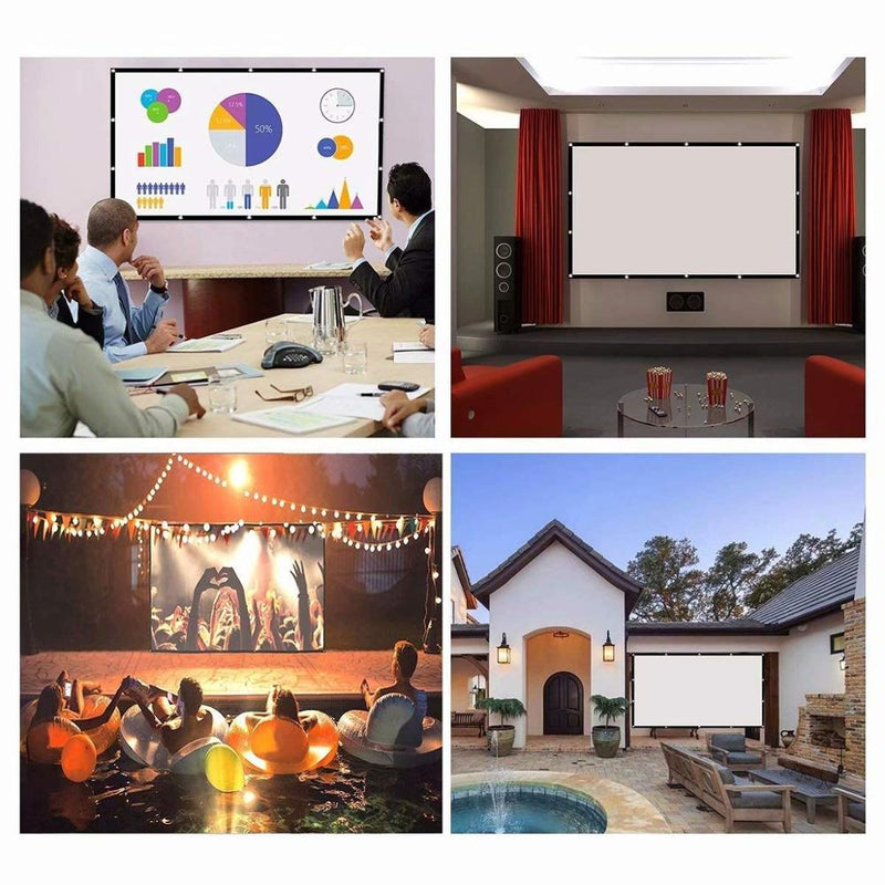 Projector Screen Portable HD Foldable Anti-crease for Home Theater Outdoor Indoor Double Sided 