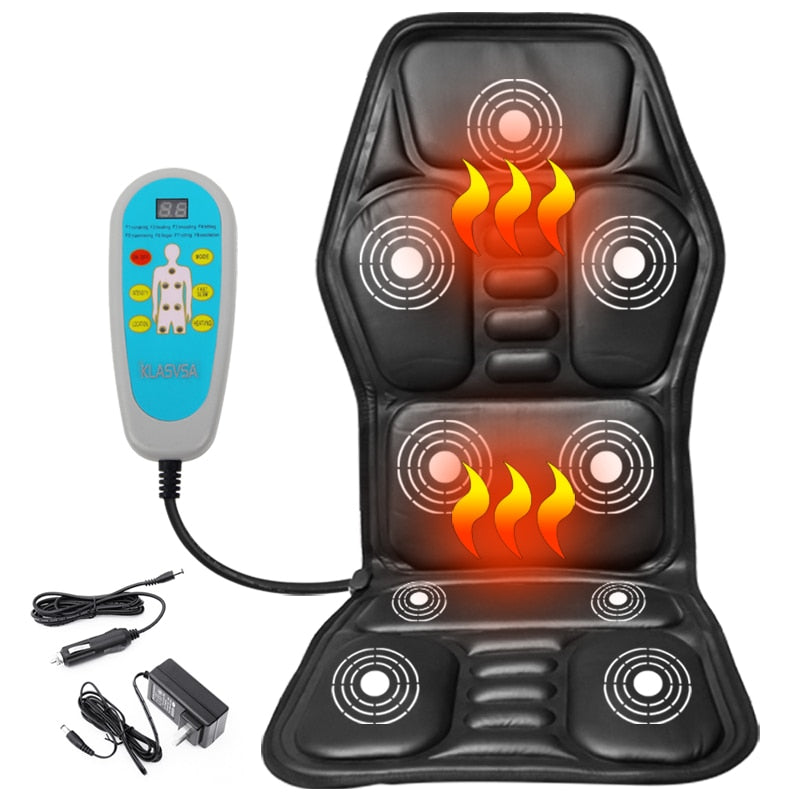 Electric Portable Heating Vibrating Back Massager Car Home Office Lumbar Pain Relief