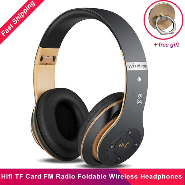 New 6S Foldable Wireless Headphones Audio Bluetooth Stereo Noise Reduction TF Card Headsets
