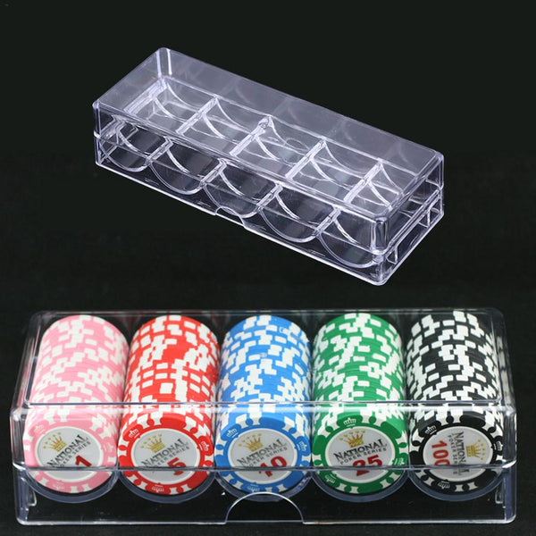 Poker Chips Set Box Poker Acrylic Fine Chips Transparent Box Casino Game Tray Chips Case With Covers Poker Chips Box 1