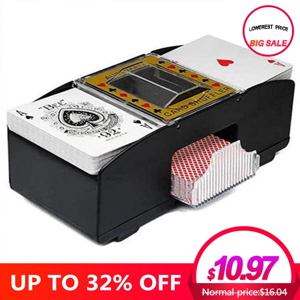 Board Game Poker Playing Cards Wooden Electric Automatic Playing Card Shuffler For Poker deck shuffler Games happy party
