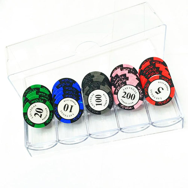 Poker Chips Set Box Poker Acrylic Fine Chips Transparent Box Casino Game Tray Chips Case With Covers Poker Chips Box 1