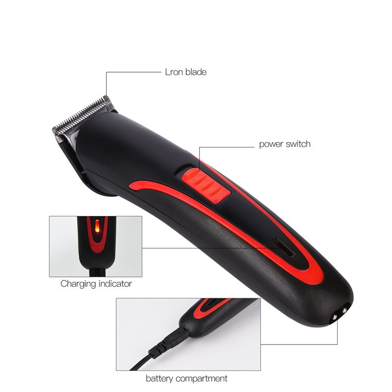 Portable Rechargeable Hair Beard Clipper Electric Cordless Mini Hair Trimmer Cutting Machine 