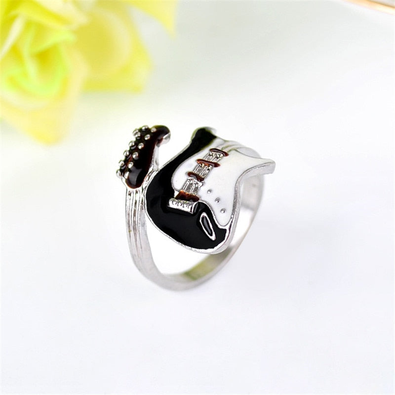 Fashion Electric Finger Alloy Style Ring Jewelry Rock Music Guitar Personality Punk Ring