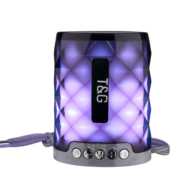 Mini Bluetooth Speaker Diamond Portable LED Light Outdoor Wireless