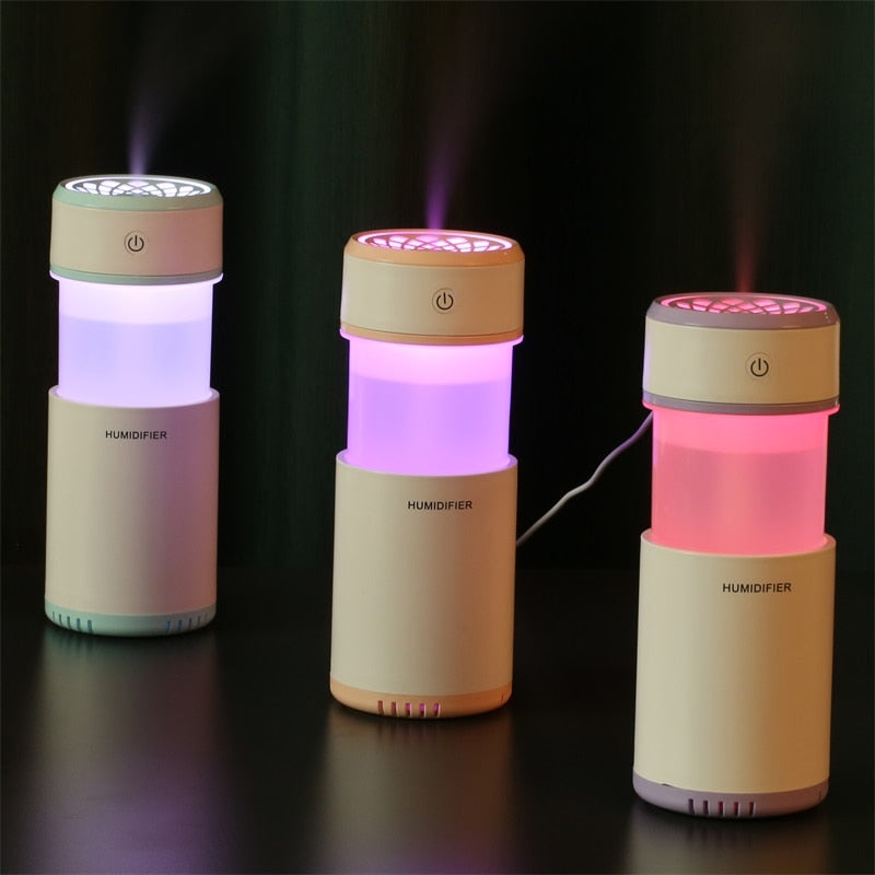 Creative Pull-out Design Air Humidifier with LED Lights Ultrasonic Cool Mist Maker Air Purifier for Car Mini USB Aroma Diffuser