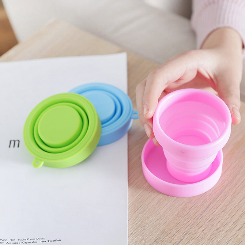 170ML Silicone Travel Cup Retractable Folding Cups Telescopic Collapsible Coffee Cups Outdoor Sport Water Cup
