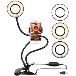 Photo Selfie LED Ring Light with Holder for Live Stream, Makeup, Camera Lamp, for iPhone & Android