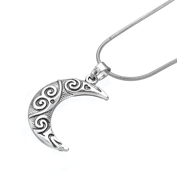 Fashion Alloy Crescent Moon Pendant Necklaces Lady Wicca Goth