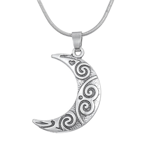 Fashion Alloy Crescent Moon Pendant Necklaces Lady Wicca Goth