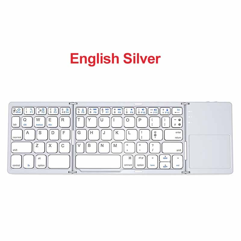 Mini folding keyboard Bluetooth Foldable Wireless Keypad with Touch pad for Windows, Apple
