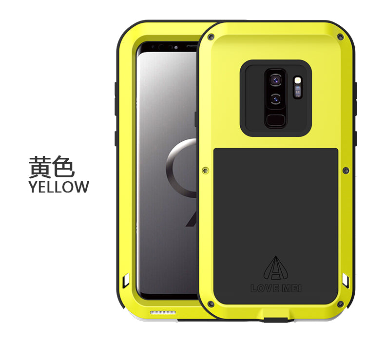 Samsung S9 + Plus Shock Dirt Proof Water Resistant Metal Armor Aluminum Silicon Cover Phone Case