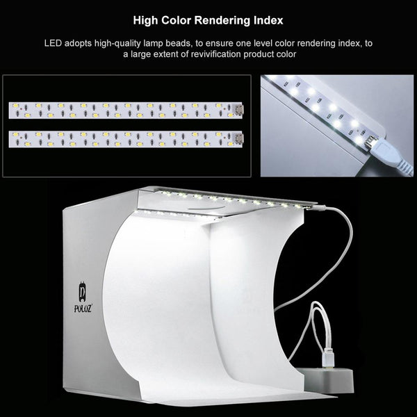 20*20cm Folding Studio Soft Box Lightbox LED Light Black White Photography Background Selfie