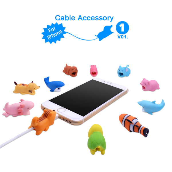Animal Cable Protector for iPhone USB Charger Cable Organizer Wire Winder Phone Holder