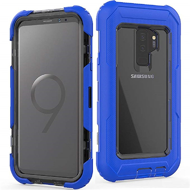 Samsung Galaxy S9 Plus 3 in 1 Phone Case Cover Hard Protective Shockproof Clip