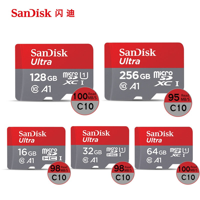 Sandisk Ultra Micro SD 128GB 32GB 64GB 256GB 16G 400GB SD/TF Flash Card Memory Card 