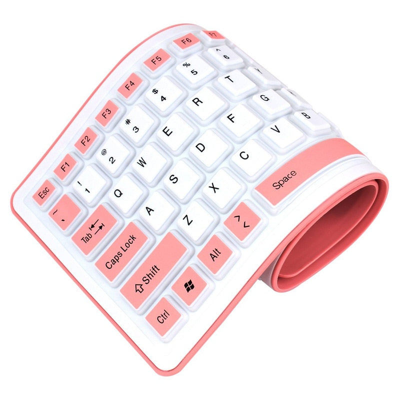 New Foldable Silicone Keyboard USB Wired Silicon Flexible Soft Waterproof Roll Up Silica Gel Keyboard for PC Laptop Notebook