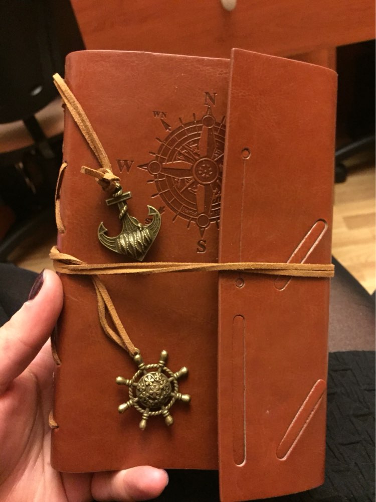 Classical Spiral Note Book Vintage Pirate Anchors PU leather Note Book Traveler Journal Goth