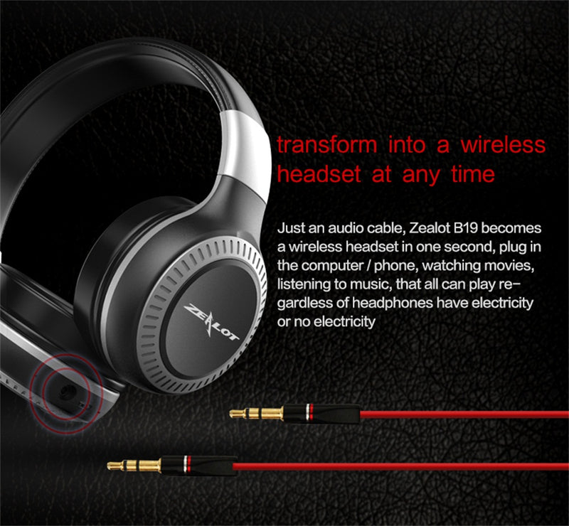  Bluetooth Earphone Headphone with fm radio Bass Stereo Headset with mic Wireless Headphones for Computer Mobile Phone