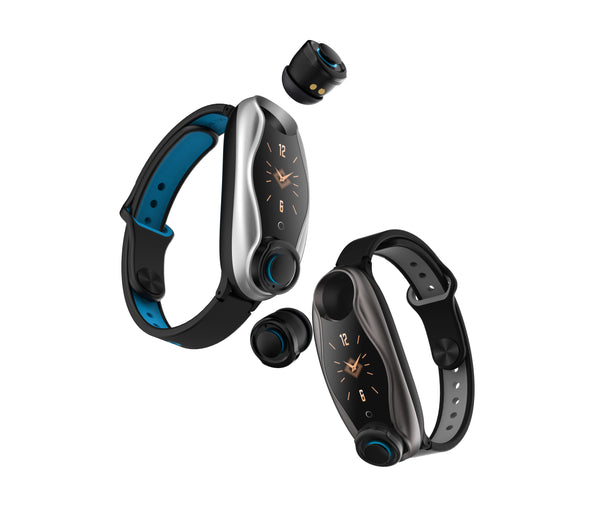 T90 Fitness Bracelet Bluetooth 5.0 with Wireless Earphones Waterproof Smart Watch Android IOS Phone