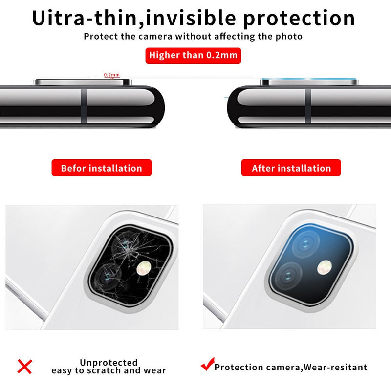3D Full Back Camera Lens Screen Protector for iPhone 11 Pro Max Tempered Glass Protection Case 