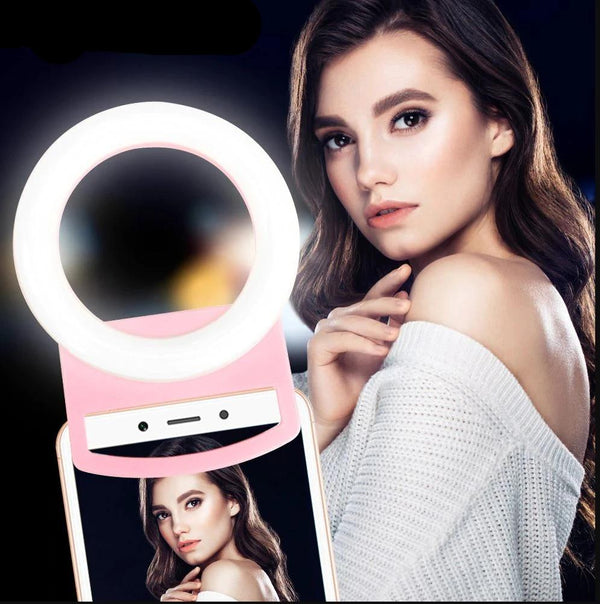 USB Charge LED Selfie Ring Light for iPhone X 8 7 Xs  Lighting Night Darkness Enhancing