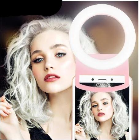 USB Charge LED Selfie Ring Light for iPhone X 8 7 Xs  Lighting Night Darkness Enhancing